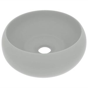 vidaXL Razko&scaron;en umivalnik okrogel mat svetlo siv 40x15 cm keramičen