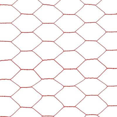 vidaXL Žična mreža za ograjo jeklo s PVC oblogo 25x1,2 m rdeča