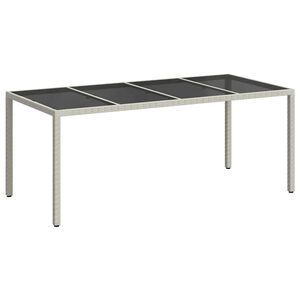 vidaXL Vrtna miza Bela 190 x 90 x 75 cm poli ratan