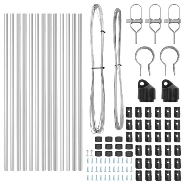 vidaXL Ograjni stebri 13 pcs srebrna Ø32mm 100 cm Pocinkano jeklo