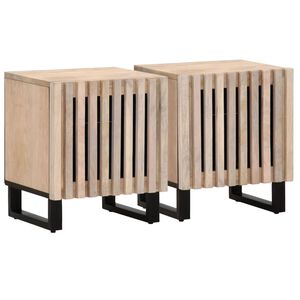 vidaXL Nočna omarica 2 kosa 40x34x46 cm trden beljen mangov les