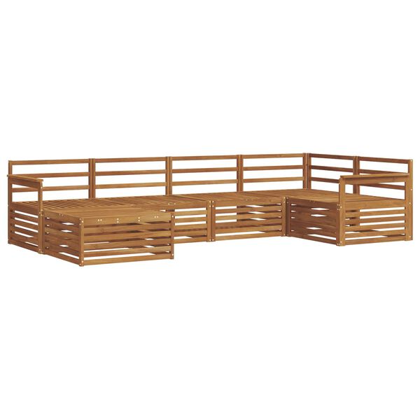 vidaXL Zunanja garnitura za sedenje 6 pcs Naravna