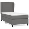 vidaXL Box spring postelja z vzmetnico siva 80x200 cm umetno usnje