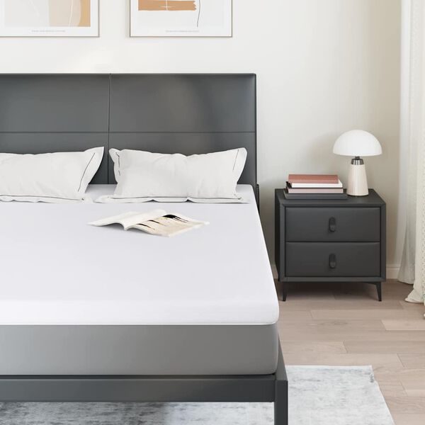 vidaXL Nadvložek Bela 140 x 200 cm žakardna tkanina