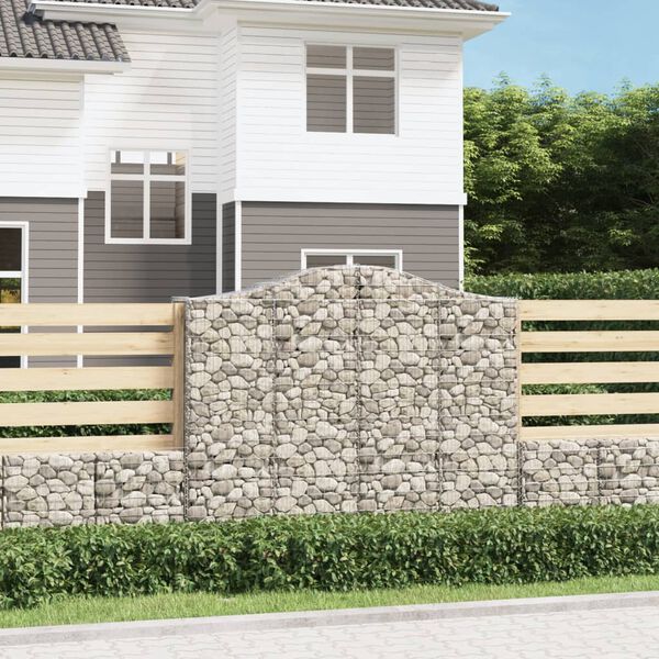 vidaXL Obokane gabion ko&scaron;are 18kosi 200x50x160/180 cm pocinkano železo