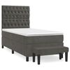 vidaXL Box spring postelja z vzmetnico temno siva 100x200 cm žamet