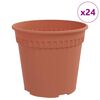 vidaXL Okrogli cvetlični lonec 24 pcs Kamnito rdeča &Oslash; 19 x 16 cm