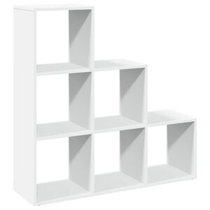 vidaXL Pregradna stena za knjige s 3 nivoji bela 99x29x99 cm inženirski les