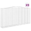 vidaXL Obokane gabion ko&scaron;are 9 kos 400x50x200/220 cm pocinkano železo