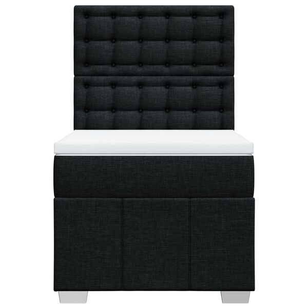 vidaXL Box spring postelja z vzmetnico črn 90x190 cm blago