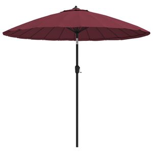 vidaXL Zunanji senčnik z aluminijastim drogom 250 cm bordo rdeč