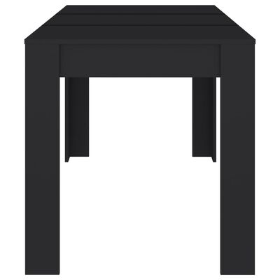 vidaXL Jedilna miza črna 140x74,5x76 cm iverna plošča
