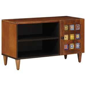 vidaXL TV omarica z vrati Oreh 80 x 33 x 46 cm Masiven les manga