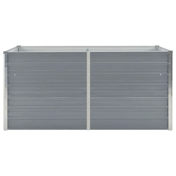 vidaXL Dvignjeno cvetlično korito 160x80x45cm pocinkano jeklo sivo