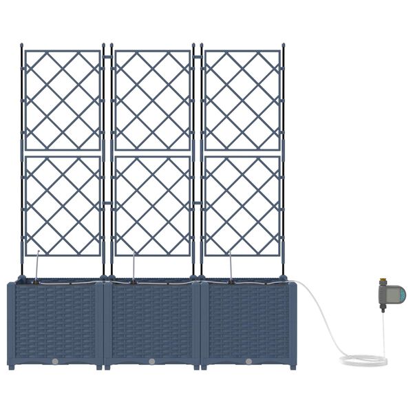vidaXL Vrtni lonček 2 pcs Siva 80 x 40 x 125,5 cm Jeklo
