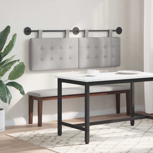 vidaXL Visoki naslon za glavo Oblačno siva 150 x 55 x 5 cm blago