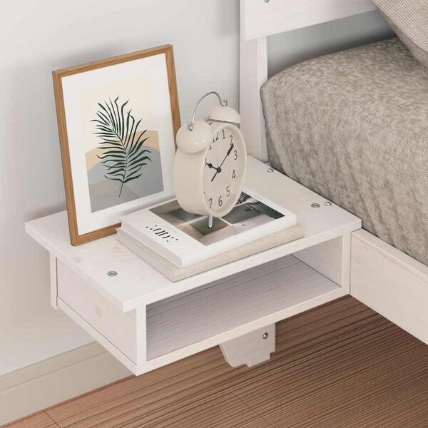 vidaXL Konstrukcija postelje Bela 75 x 190 cm Masivno borovo les