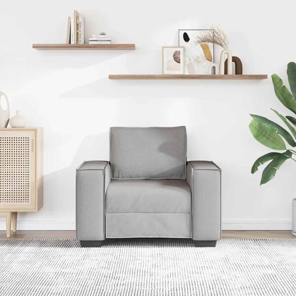 vidaXL Kavč s foteljem oblakasto siv 100x78x84 cm blago