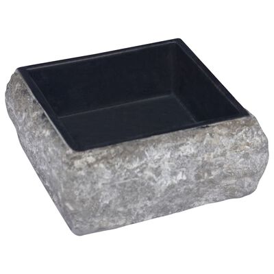 vidaXL Umivalnik črn 30x30x13 cm marmor