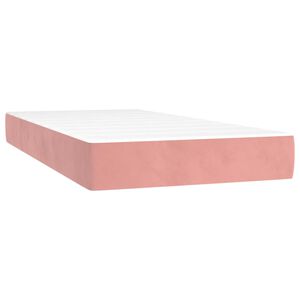 vidaXL Vzmetnica z žepkasto vzmetjo srednje trdote roza 90x200x20 cm žamet