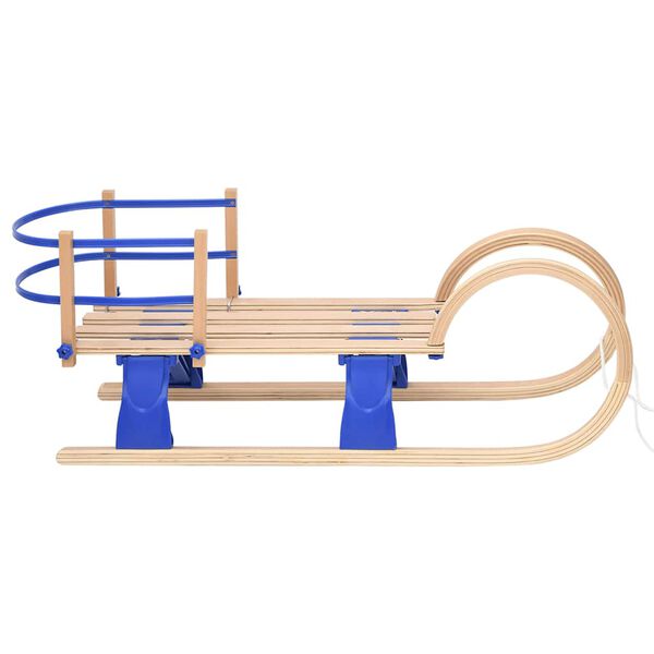 vidaXL Zložljive sani z naslonom 110 cm vezan les