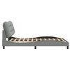vidaXL Posteljni okvir z LED brez vzmetnice Hvar svetlo siv 120x200cm blago
