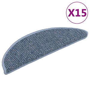vidaXL Samolepilne preproge za stopnice sisal 15 kosov 56x17x3cm modre