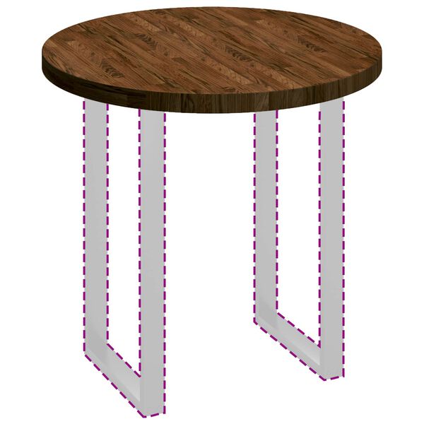 vidaXL Nepremična povr&scaron;ina Temno rjava &Oslash; 80 x 4 cm