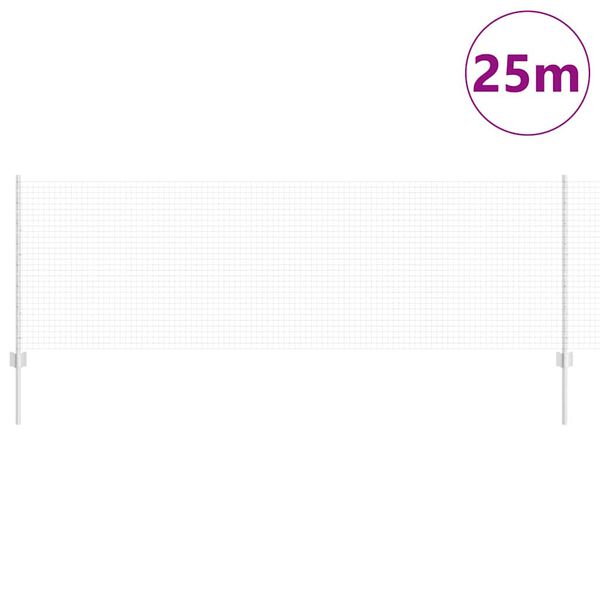 vidaXL Ograja s stebrom srebrna 0,8 x 25 m Jeklo