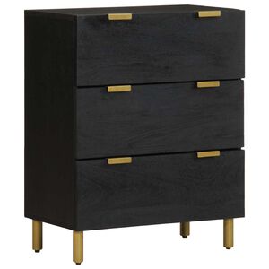 vidaXL Komoda črn 60x33x75 cm inženirski les