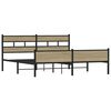 vidaXL Kovinski posteljni okvir brez vzmetnice sonoma hrast 180x200 cm