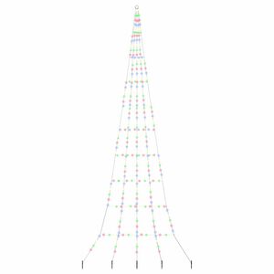 vidaXL LED božično drevo z zemeljskimi ostrimi večbarvno 500 cm Kovina