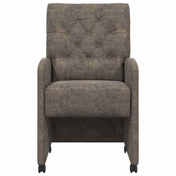 vidaXL Jedilni stoli s kolesi 2 pcs Temno siva 58 x 67 x 97 cm