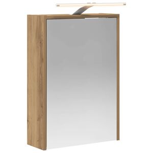 vidaXL Kopalni&scaron;ka ogledalna omara z LED lučmi Oreh 43 x 16 x 62.5 cm