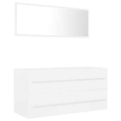 vidaXL 2-delni komplet kopalniškega pohištva bela iverna plošča