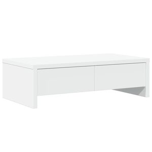 vidaXL Stojalo za zaslon s predali bela 50x27x15 cm inženirski les