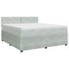 vidaXL Postelja boxspring z vzmetnico Svetlo siva 140 x 190 cm Žamet