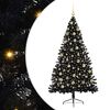 vidaXL Umjetna preddekorirana božićna jelka Črna 180 cm PVC