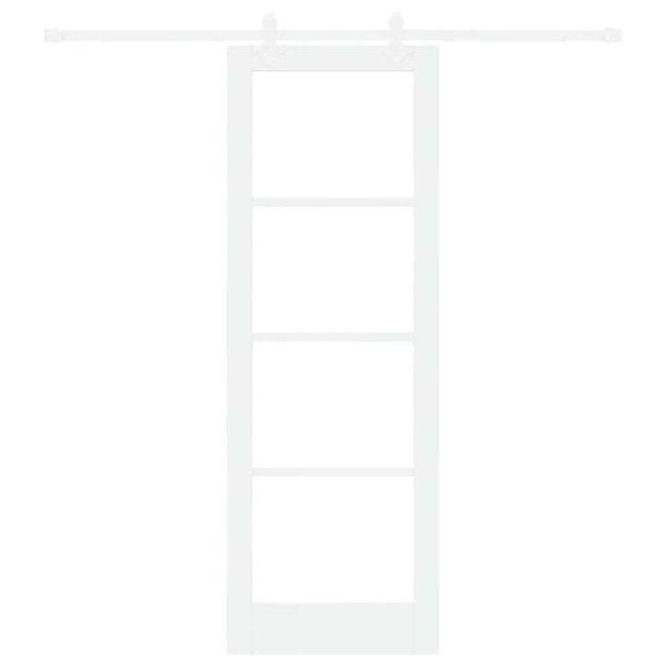 vidaXL Drsna vrata Bela 73,5 x 211 cm Trden borov les in steklo