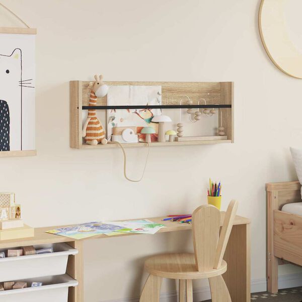 vidaXL Regal za revije Sonoma hrast 80 x 12 x 30 cm Konstruiran les