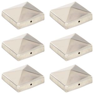 vidaXL Piramidni pokrovčki za stebričke 6 kosov jeklo 81x81 mm