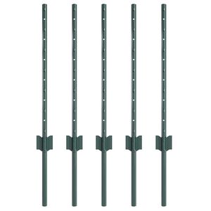 vidaXL Vgrajeni ograjski steber 5 kos Zelena 100 cm