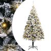 vidaXL Umestno božično drevo Bela 180 cm PVC, jeklo in plastika