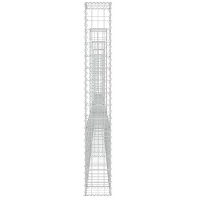 vidaXL Gabion košara U-oblike s 6 stebri železo 620x20x150 cm