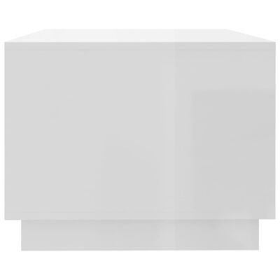 vidaXL Klubska mizica visok sijaj bela 102x55x43 cm iverna plošča