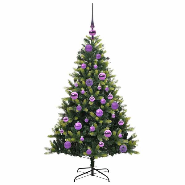 vidaXL Umjetna zložljiva božićna jelka 150 LED Zelena 120 cm PVC in PE