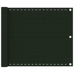 vidaXL Balkonsko platno temno zeleno 75x300 cm HDPE