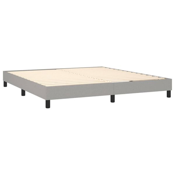 vidaXL Box spring postelja z vzmetnico svetlo siva 180x200 cm blago