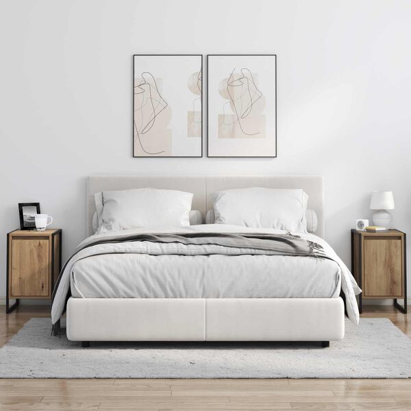 vidaXL Nočna omarica Oreh 39,5 x 30 x 50 cm Konstruiran les