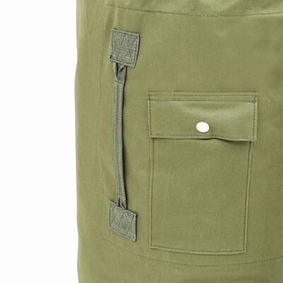vidaXL Potovalna torba vojaški stil 85 L olivno zelena